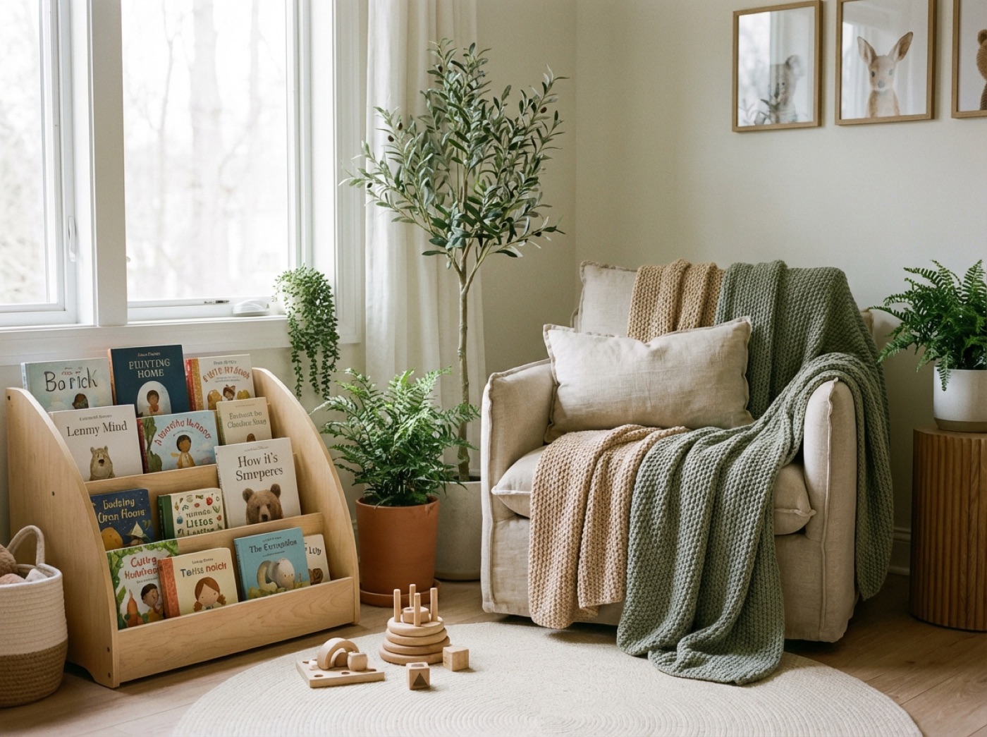 Cozy reading corner at Riverside Nursery